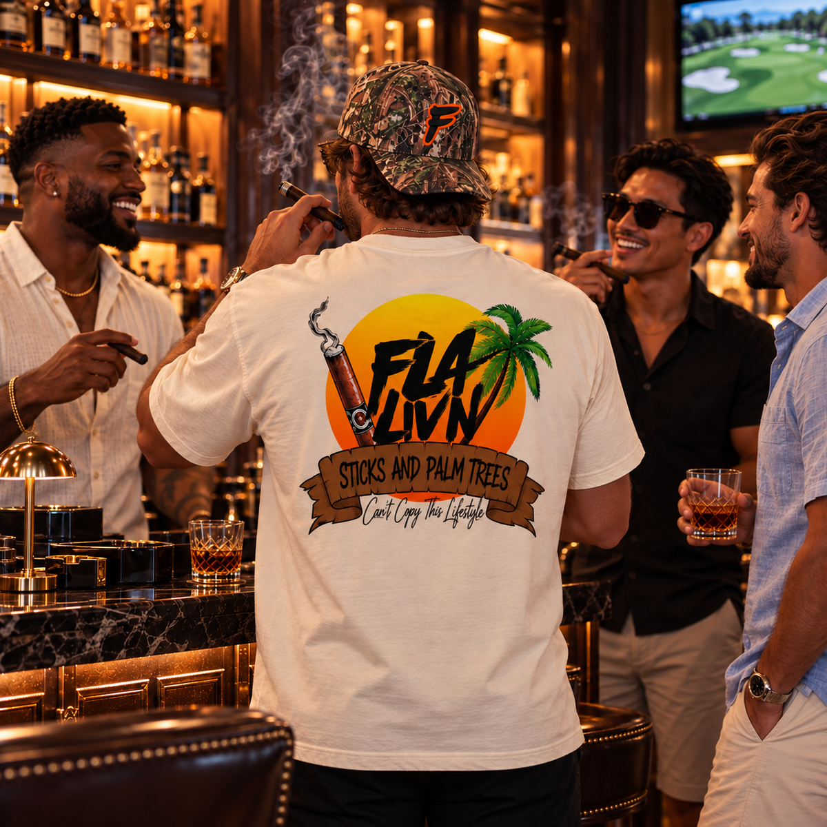 Sticks and Palm Trees Tee — White