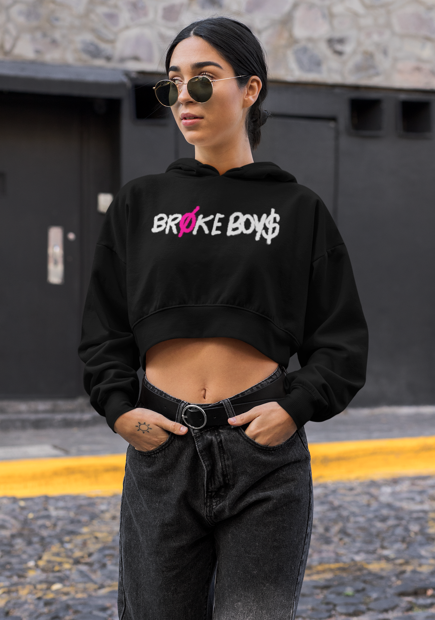 No Broke Boy$ Croptop Hoodie
