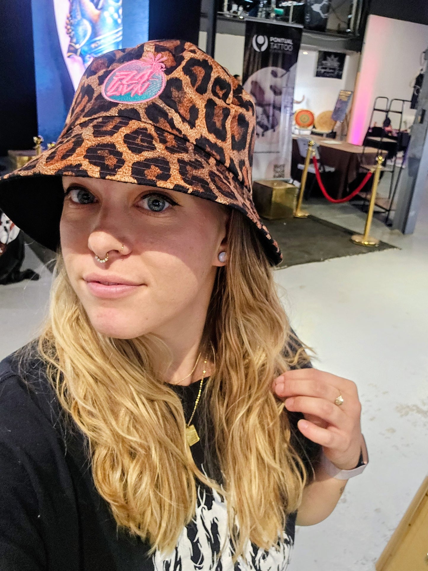FLA LIV'N Cheetah Bucket Hat — Hot Pink Logo