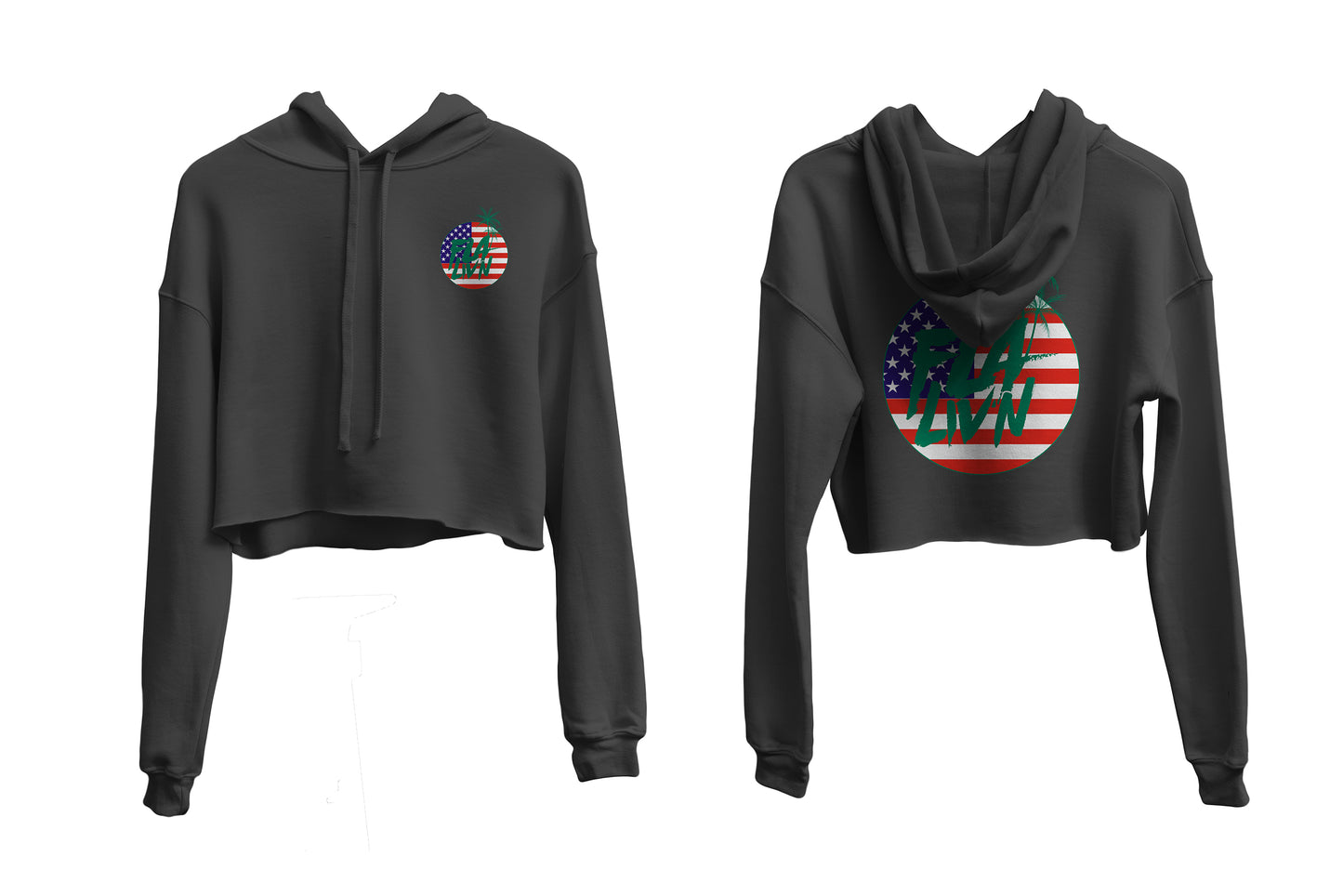 Cropped Women Flag Hoodie