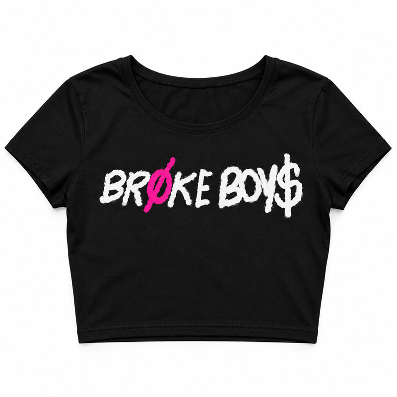Broke Boy$ Crop Top — Black (FLA-TEE-BBZ-BLK)