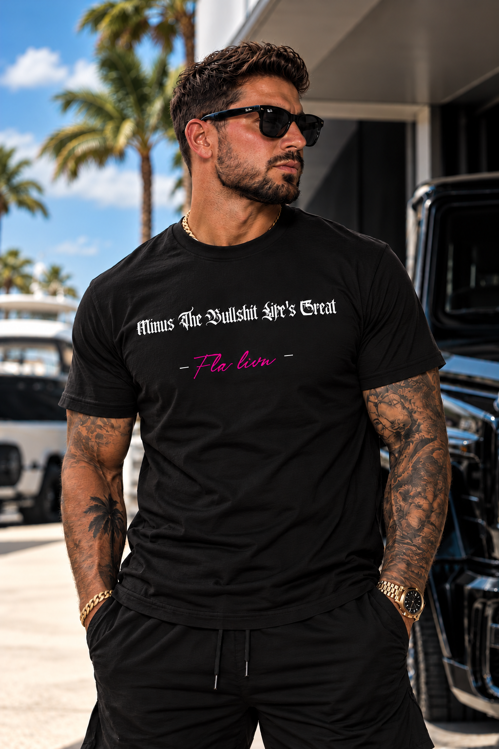 Minus The Bullshit Tee — Black (FLA-TEE-MTBS-BLK)